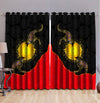 Aboriginal Flag Kangaroo Sunset Glow 3D Design Curtain