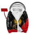 Custom name Aboriginal Flag Kangaroo Sunset Glow 3D design Fleece Zip-Up Hoodie