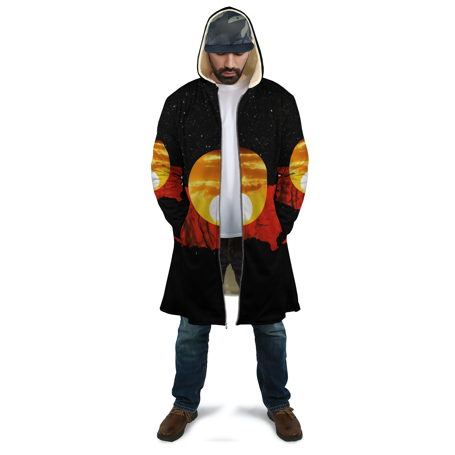 Australia Koori Kangaroo Aboriginal Flag™ Cloak For Men And Women