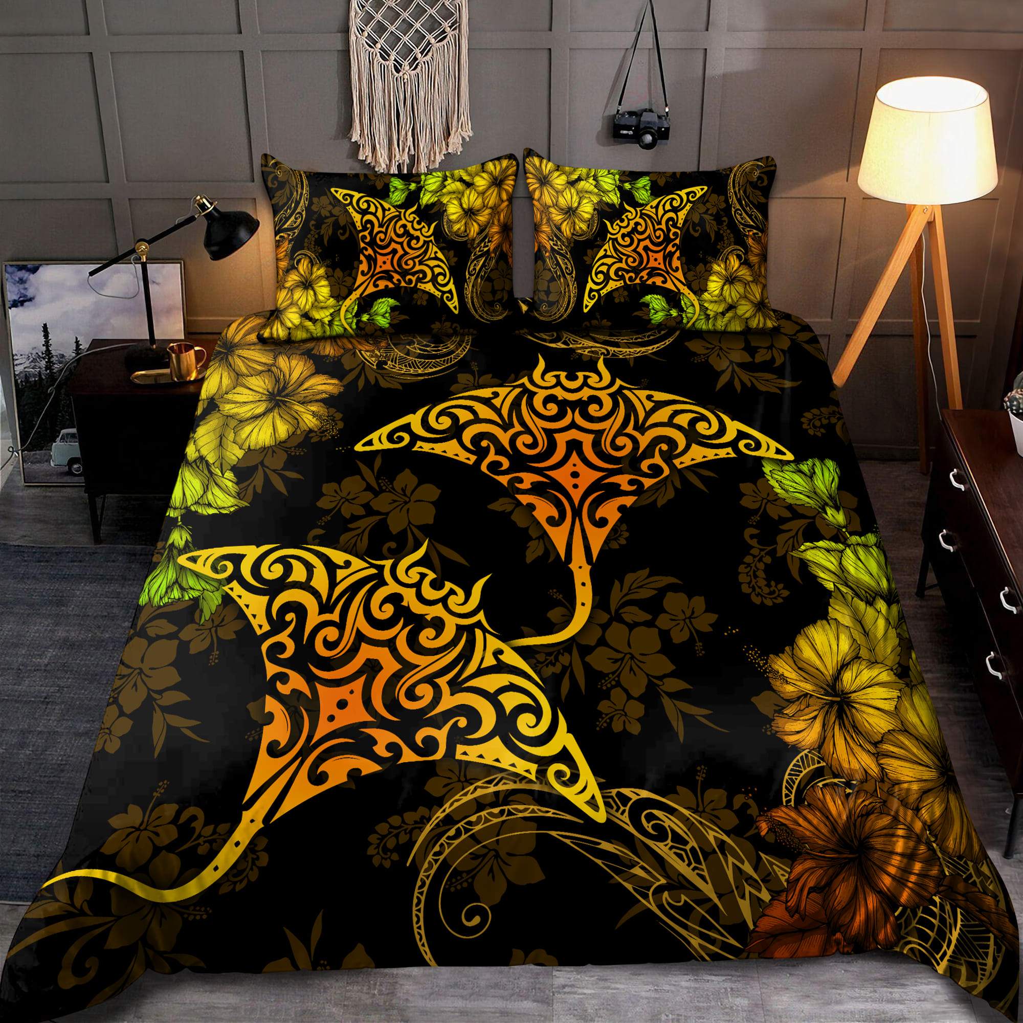 Beautiful Ray Hibiscus Hawaii Yellow Ver. Bedding Set