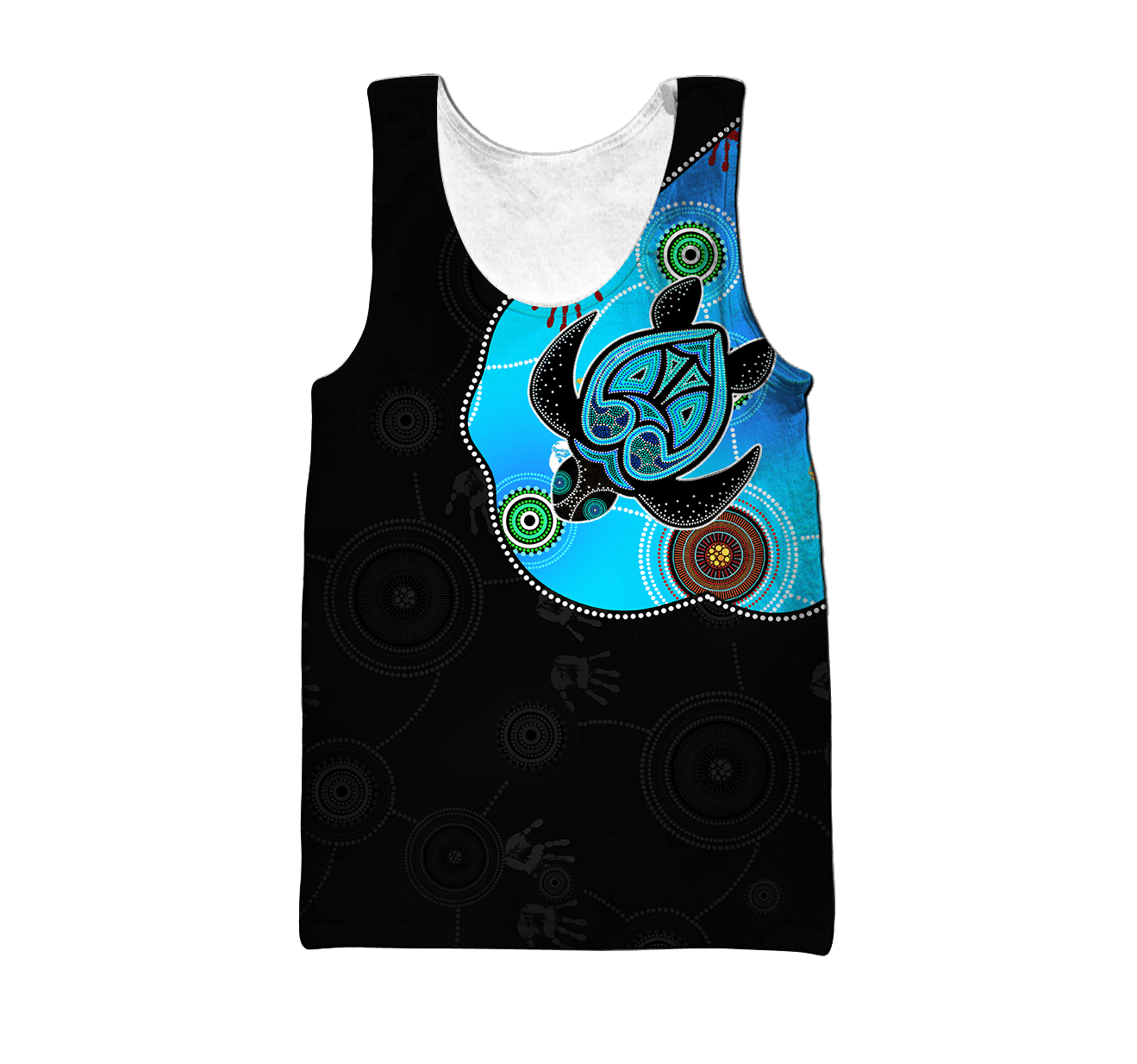 Aboriginal Art Blue Style Turtle Dreaming Paintings 3D design shirts