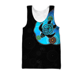 Aboriginal Art Blue Style Turtle Dreaming Paintings 3D design shirts