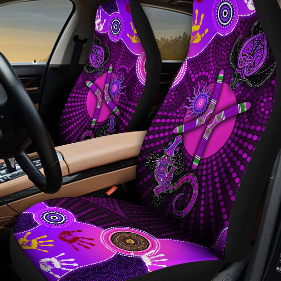 Aboriginal Naidoc Week 2021 Best Purple Turtle Lizard car seat covers