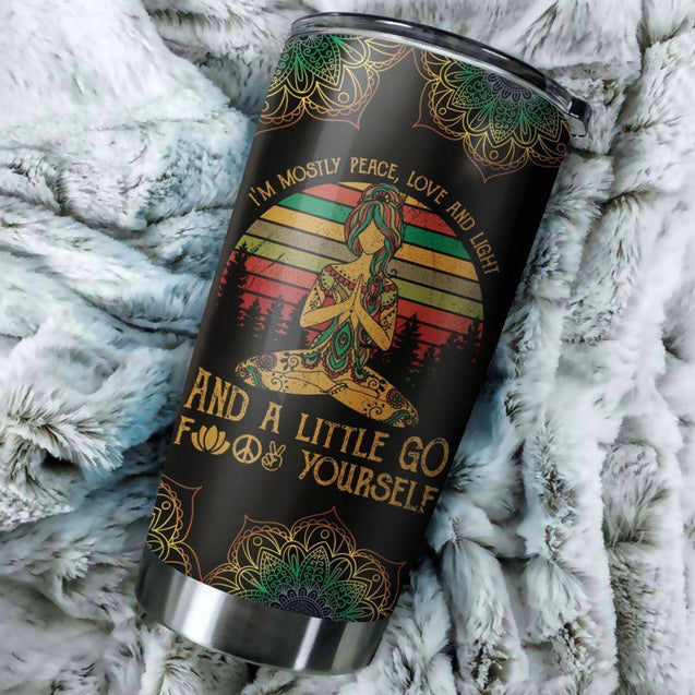 Im Mostly Peace Love Yoga Tumbler TA031910-TA-Vibe Cosy™