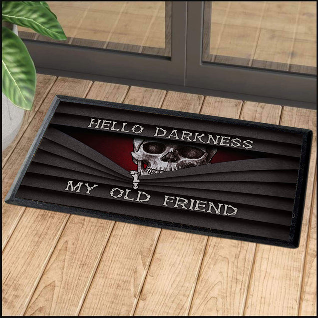 Hello Darkness Happy Halloween Door Mat