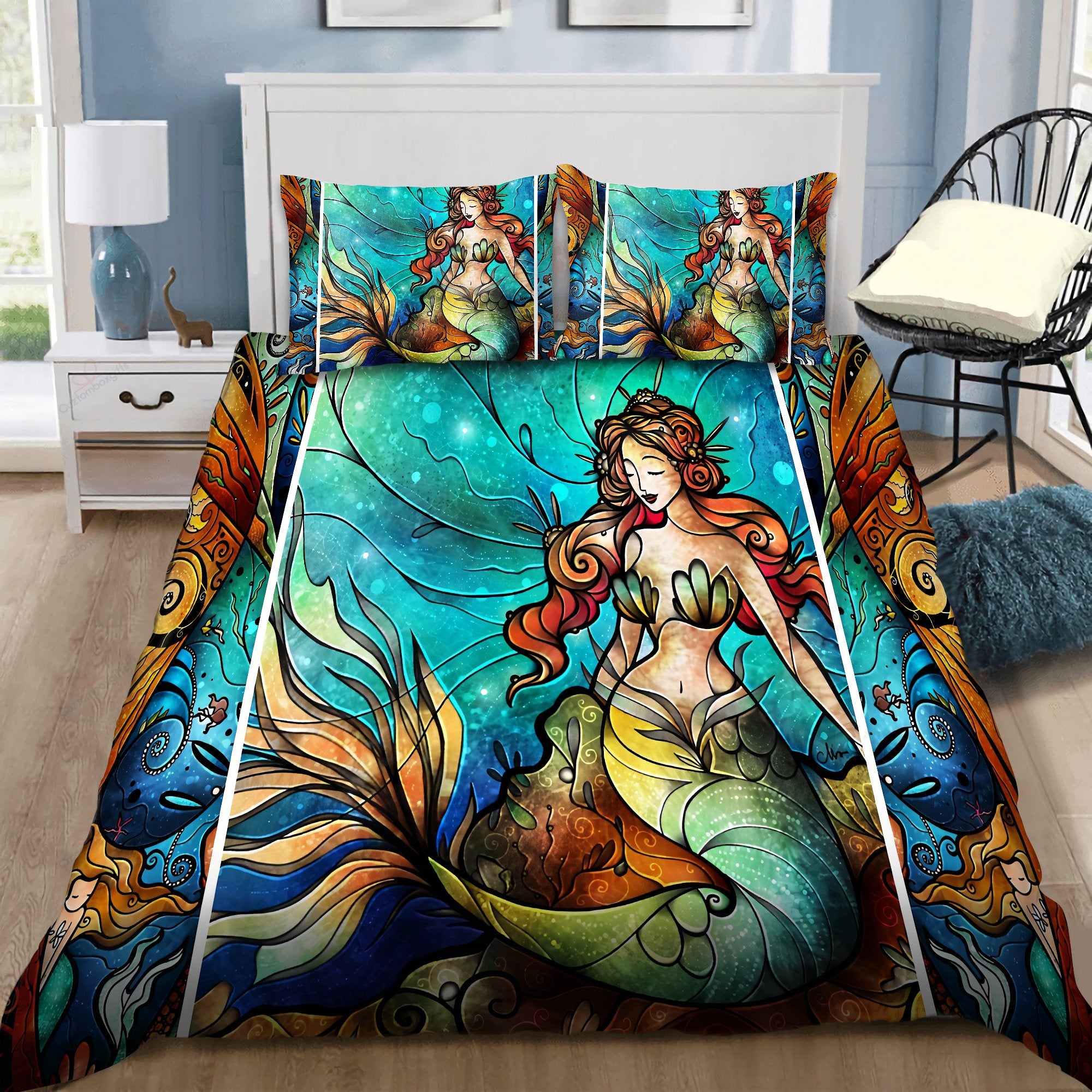 Be A Mermaid And Make Waves Bedding Set by SUN DQB07142010-Quilt-SUN-King-Vibe Cosy™