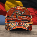 Aboriginal Kangaroo running Lizard Art Classc Cap