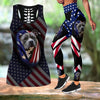 Pitbull Dog American Flag Combo Tank + Legging TA061806-Apparel-TA-S-S-Vibe Cosy™