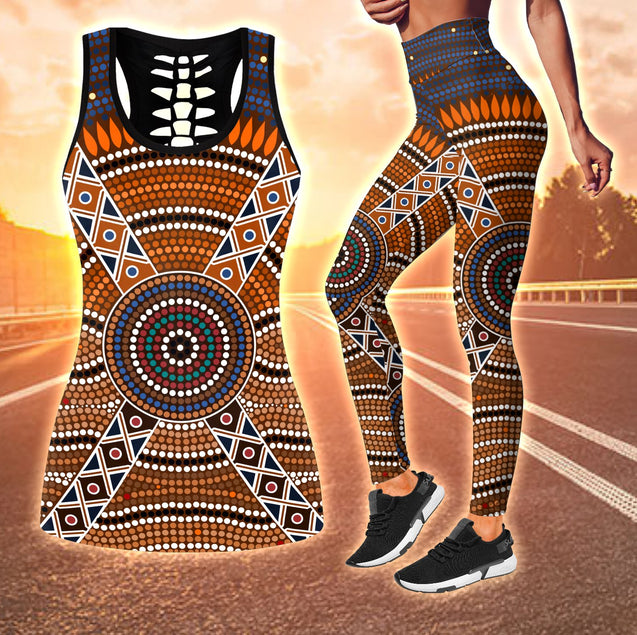 Aboriginal Australia Indigenous Painting Art Combo (Legging+Tank) TR2506205S-Apparel-Huyencass-S-S-Vibe Cosy™