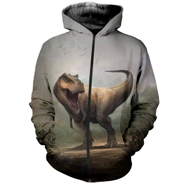 3D All Over Printed Dinosaur Clothes-3D All Over Printed Clothes-HP Arts-Zipped Hoodie-XS-Vibe Cosy™