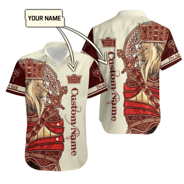 Summer Collection - Customized Name King Lion 3D All Over Printed Unisex Shirts