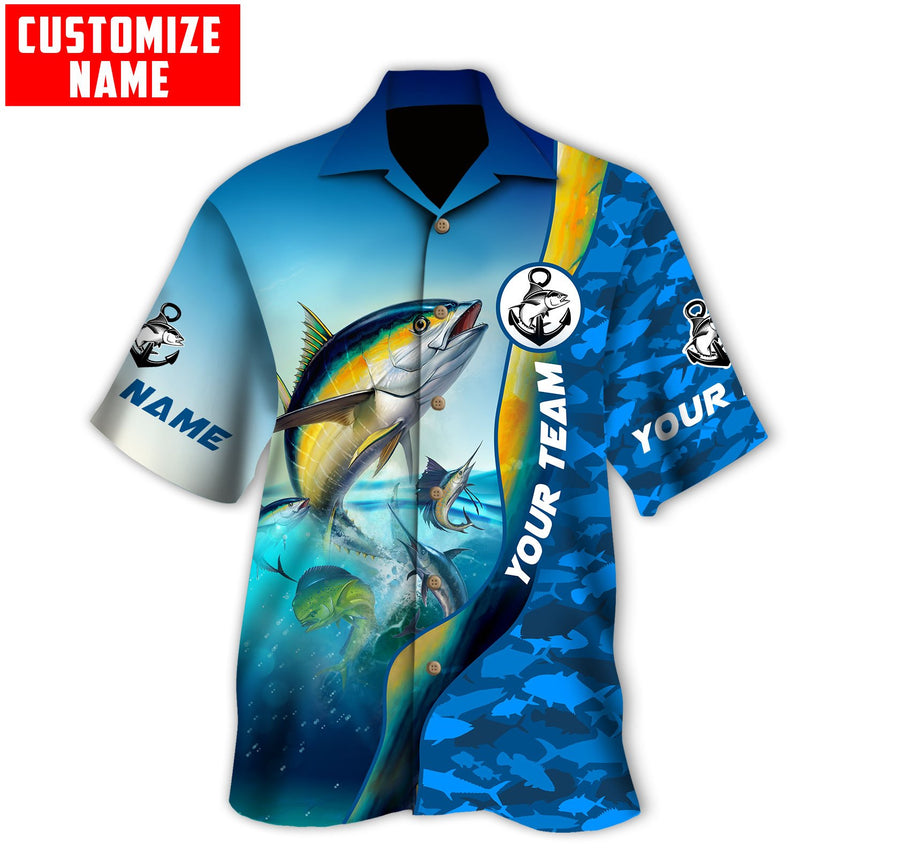 Custom name Tuna fishing Team Billfish 3D Design Fishing Hawaii Shirt