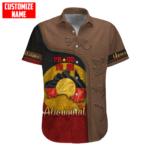 Totem Pattern Proud to be Aboriginal Flag 3D design printed shirts