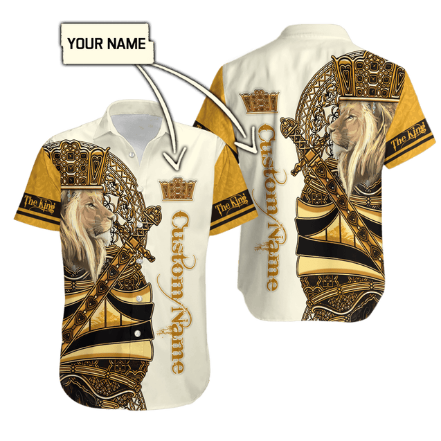 Summer Collection - Customized Name King Lion 3D All Over Printed Unisex Shirts