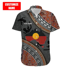 Custom name Aboriginal dots Zip pattern 3D printed Beach Shirt