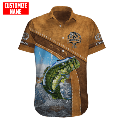 Custom name Bass Fishing Jumping 3D printed shirts