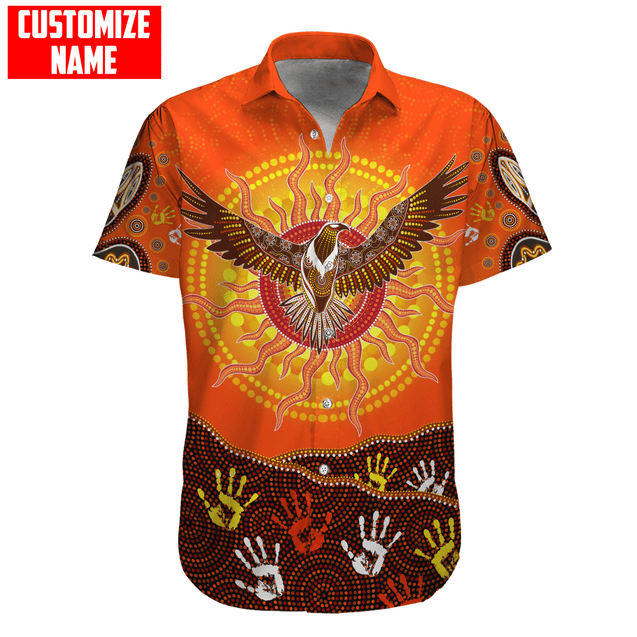 Aboriginal Eagle Flying into Sunset Custom Name 3D Printed Shirts