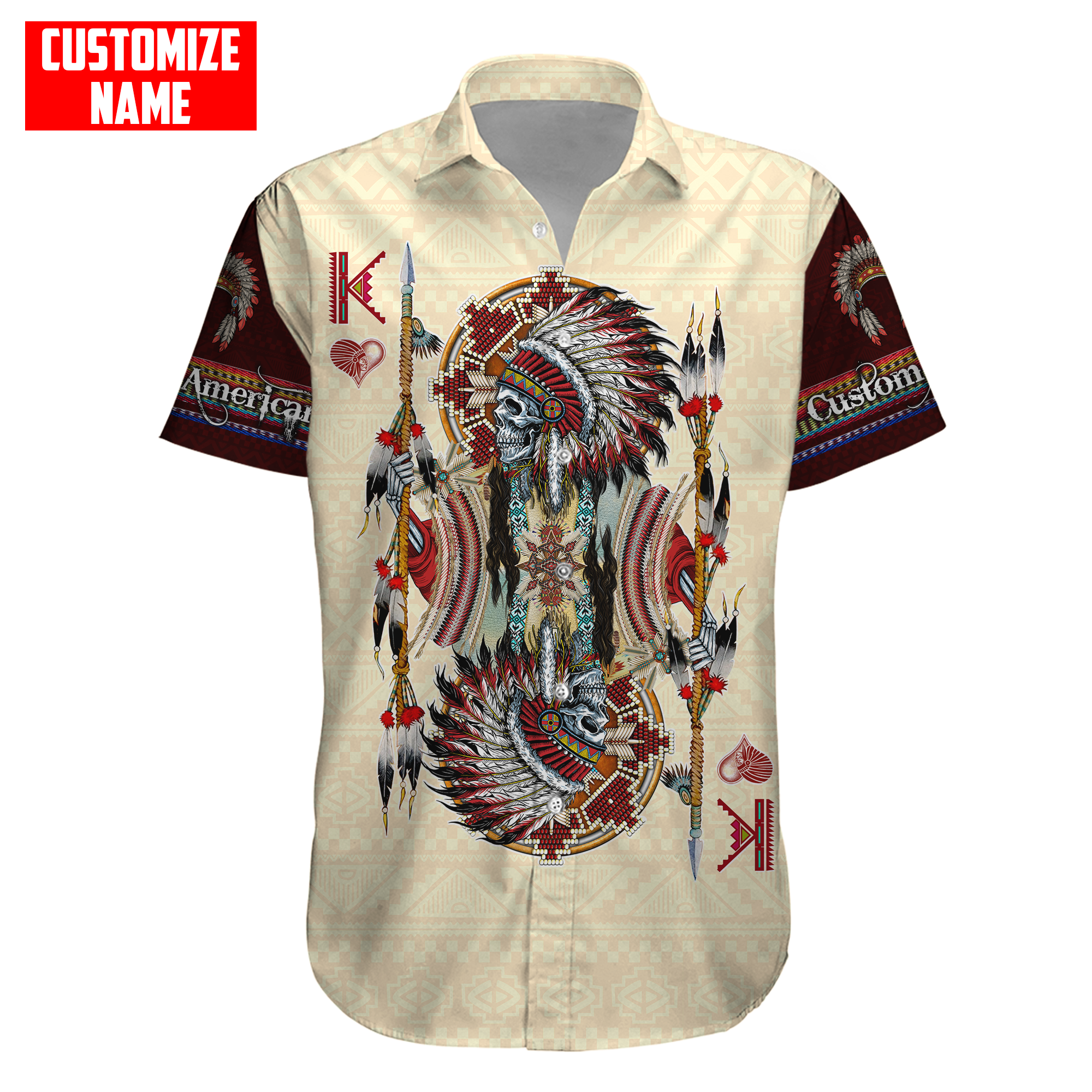 Customized name Native American 3D All Over Printed Unisex Shirts