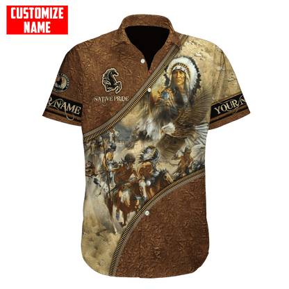Customized name Eagle Chief Native Warrior American Spirit 3D All Over Printed Shirts