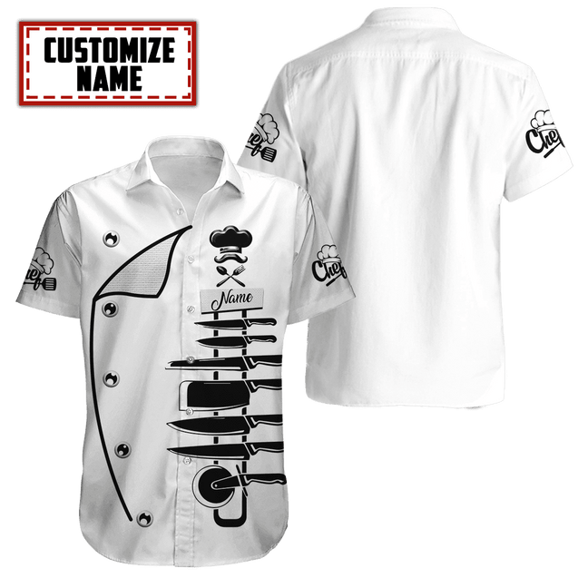 Summer Collection- Customized Name Chef 3D All Over Printed Unisex Shirts