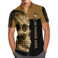 October Girl Skull 3D All Over Printed Shirts For Men and Women MH28062101