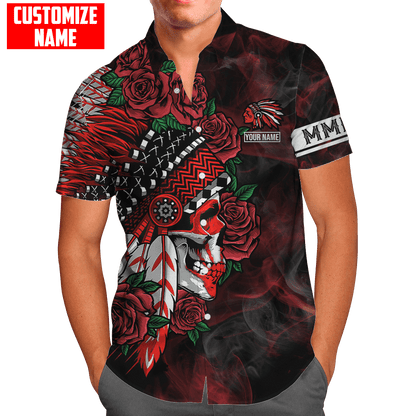 Customized name Native American Chief Skull MMIW Red Hand 3D All Over Printed Shirts