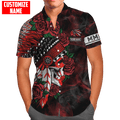 Customized name Native American Chief Skull MMIW Red Hand 3D All Over Printed Shirts