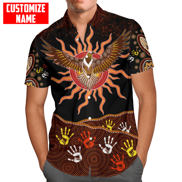 Aboriginal Wedge tailed Eagle Custom Name 3D Printed Shirts