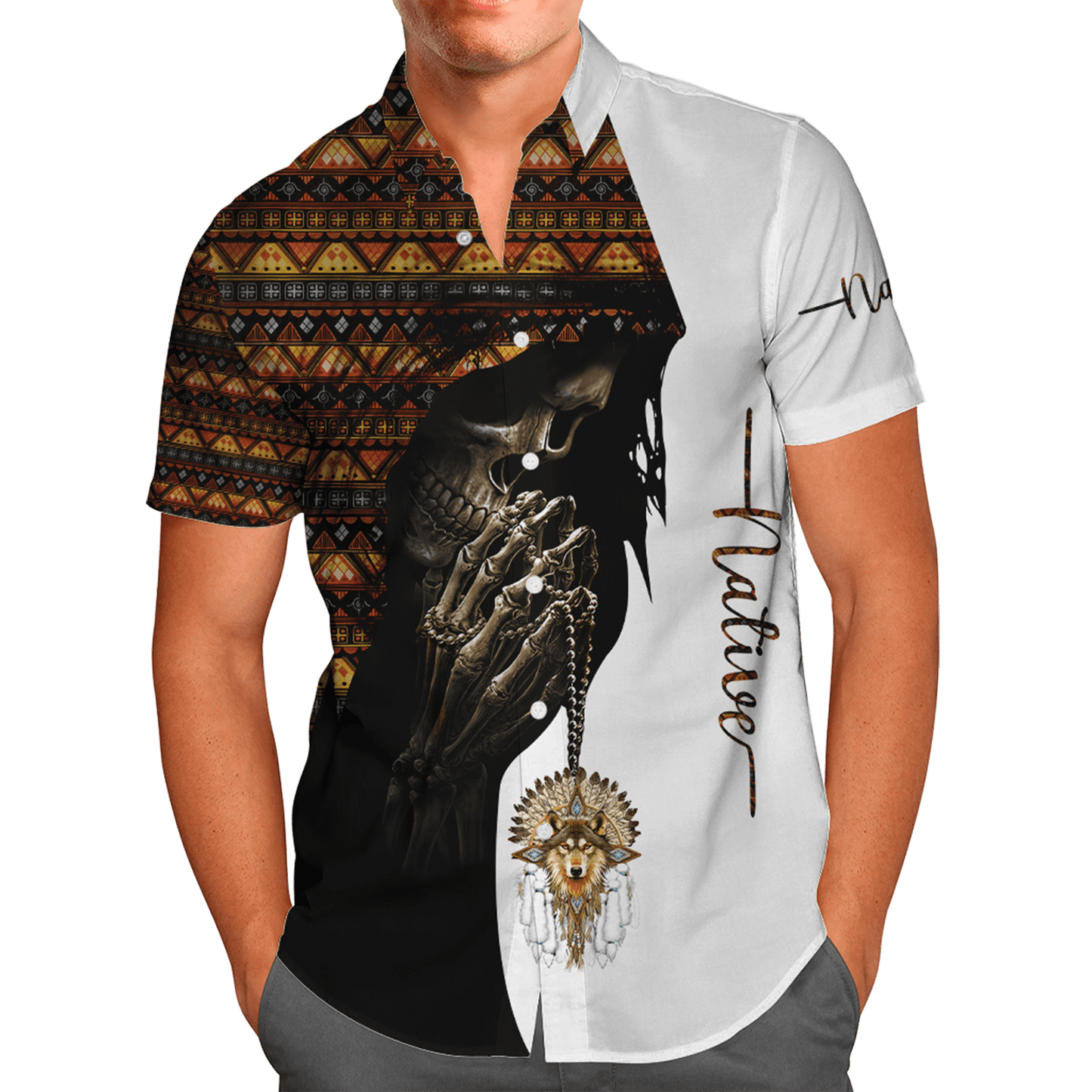 Native American Skull 3D All Over Printed Unisex Shirts