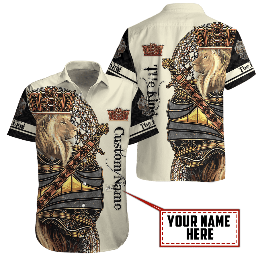 Summer Collection - Customized Name King Lion 3D All Over Printed Unisex Shirts