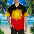 Aboriginal Flag Indigenous Sun Painting Art 3D design shirts