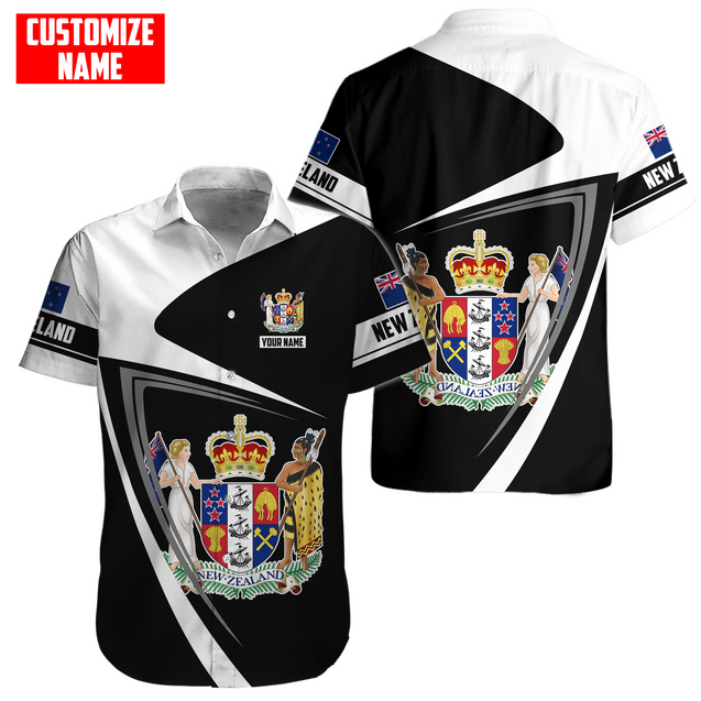 New Zealand Aotearoa Coat Of Arm Army Camou Personalize 3D Unisex Hoodie