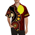 Custom name Aboriginal Flag Circle Dot Painting Art 3D design summer shirts