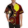 Custom name Aboriginal Flag Circle Dot Painting Art 3D design summer shirts