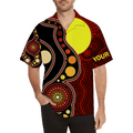 Custom name Aboriginal Flag Circle Dot Painting Art 3D design shirts