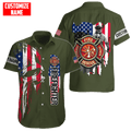 Customize Name Firefighter 3D All Over Printed Unisex Shirts