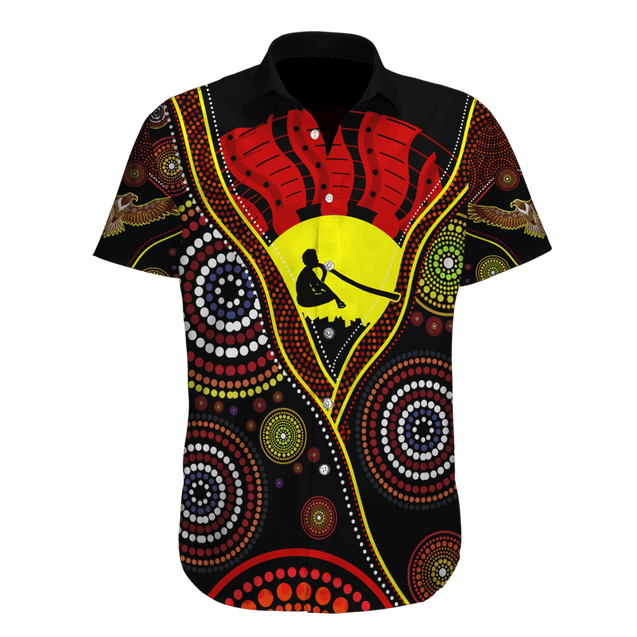 Australian Aboriginal Flag Didgeridoo 3D printed shirts