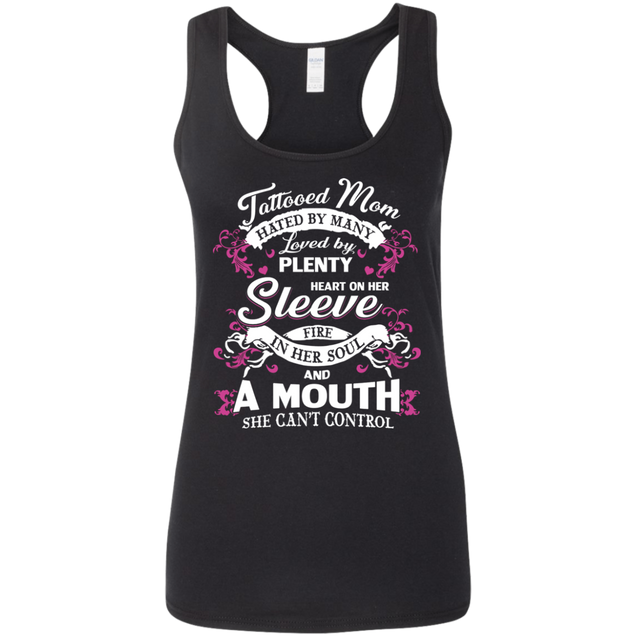 Tattooed mom hated my many-T Shirt-CustomCat-LADIES' RACERBACK TANK TOP-Black-S-Vibe Cosy™