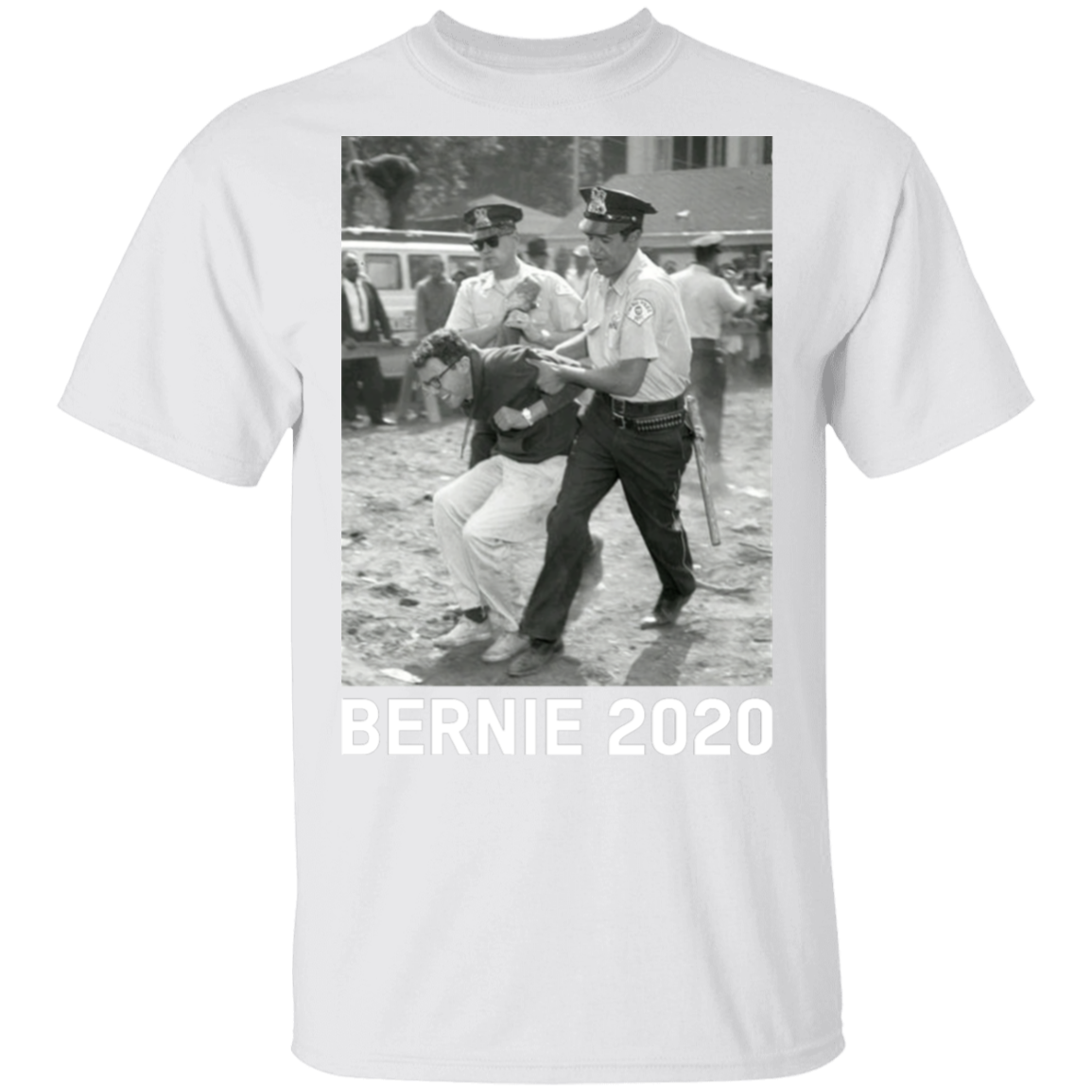 Bernie Sanders Protest Arrest shirts-T-Shirts-CustomCat-White-S-Vibe Cosy™