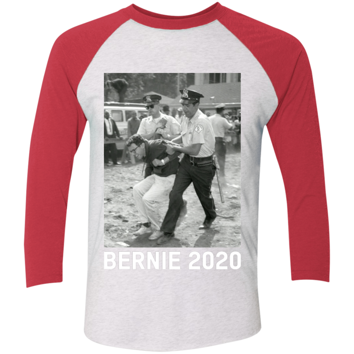 Bernie Sanders Protest Arrest shirts-T-Shirts-CustomCat-Heather White/Vintage Red-X-Small-Vibe Cosy™