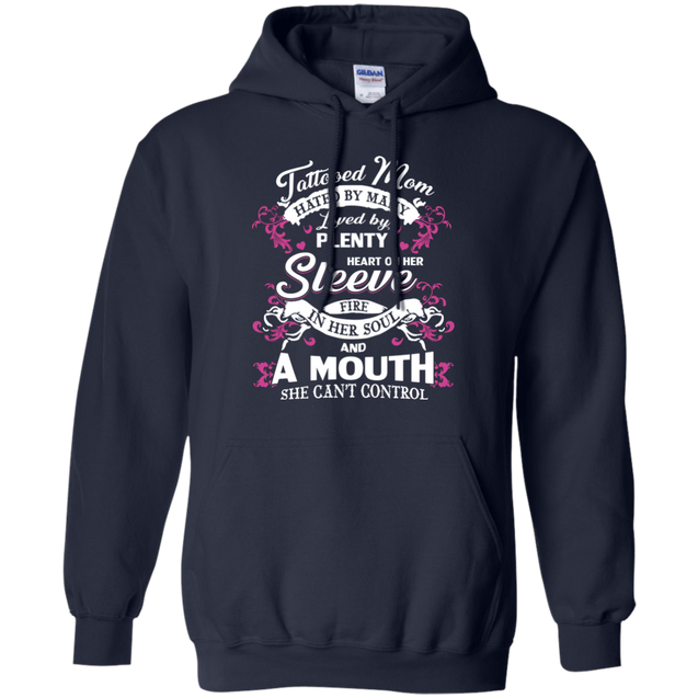 Tattooed mom hated my many-T Shirt-CustomCat-NON ZIP HEAVYBLEND HOODIE-Navy-S-Vibe Cosy™