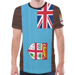 Fiji Tapa T-Shirt - Flag Version - BN09-Apparel-Khanh Arts-T-Shirt-S-Vibe Cosy™