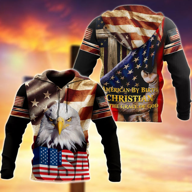 Eagle USA Flag 3D All Over Printed Shirts For Men & Women-Apparel-TA-Hoodie-S-Vibe Cosy™