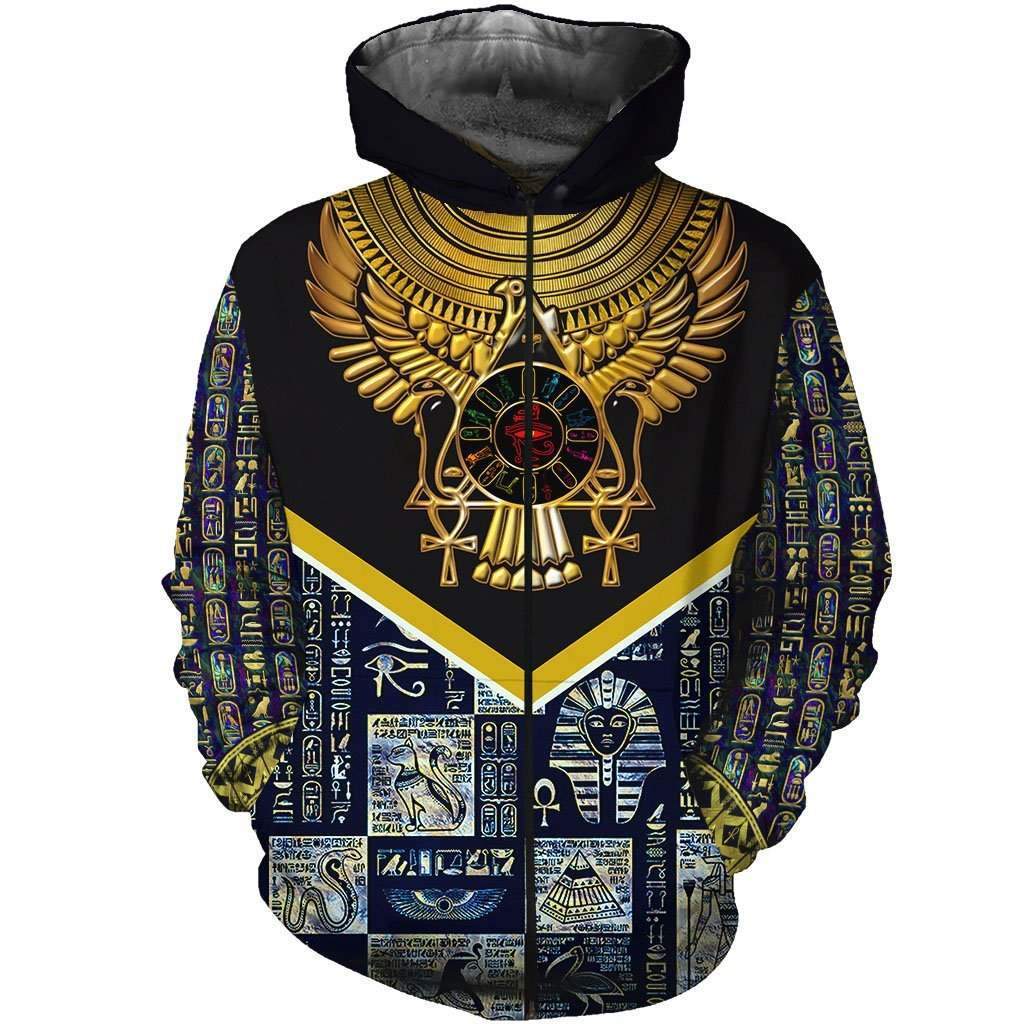 Egyptian Horus 3D All Over Printed Clothes HC3104-Apparel-Huyencass-Zipped Hoodie-S-Vibe Cosy™