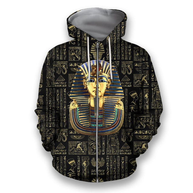 All Over Printed Egyptian Shirts-Apparel-HbArts-Zip-Hoodie-S-Vibe Cosy™