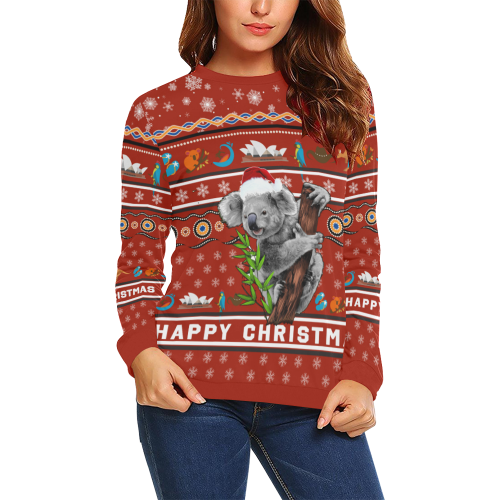 Australia Christmas Koala™ Sweatshirt-CREWNECK SWEATSHIRTS-HP Arts-Sweatshirt-S-Vibe Cosy™