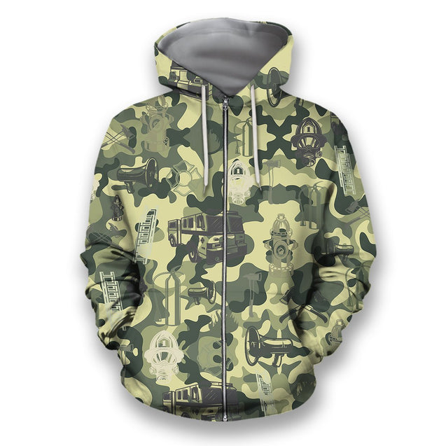 All Over Printed Firefighter Shirts-Apparel-HbArts-Zip-Hoodie-S-Vibe Cosy™