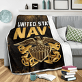 US Navy Veteran Proud Soft and Warm Blanket