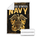 US Navy Veteran Proud Soft and Warm Blanket