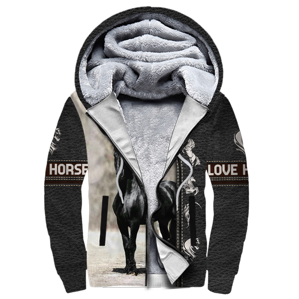 Love Horse 3D All Over Printed Shirts TA040401-Apparel-TA-Fleece Zip-up Hoodie-S-Vibe Cosy™